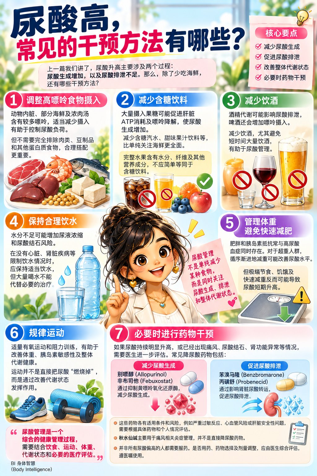 尿酸高，常见的干预方法有哪些？